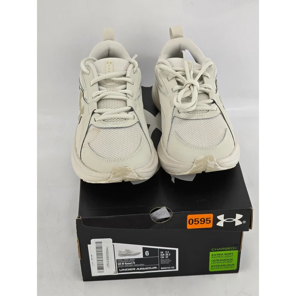 Under Armour UA W Assert 11 Running Shoes Womens Size 6 White 3027724-110 - VG